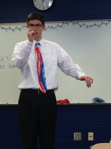 Teen performing a speech